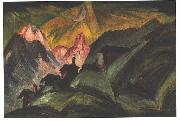 Stafelalp at moon light Ernst Ludwig Kirchner